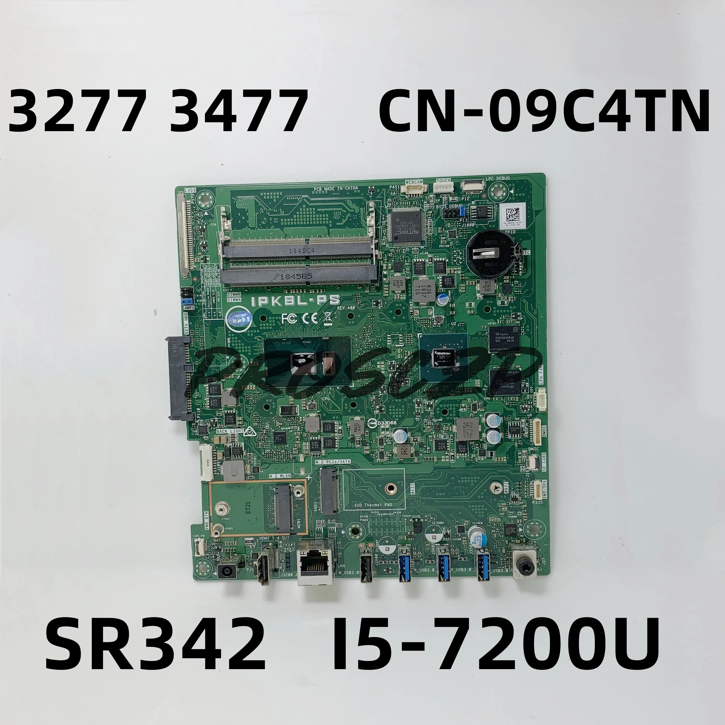 

CN-09C4TN 09C4TN 9C4TN Mainboard For DELL 3277 3477 Laptop Motherboard With SR342 I5-7200U CPU N16V-GMR1-S-A2 100% Working Well