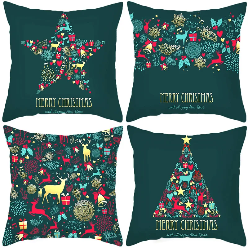 

Modern And Minimalist Sofa Christmas Pillow Home Short Plush Holiday Gift Printed Car Pillowcase