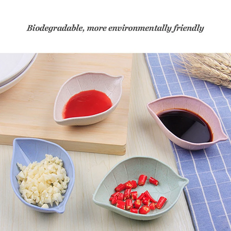 4 Тарелки в Форме Пшеничных Листьев Тарелка для обмакивания Для приправ Боковая