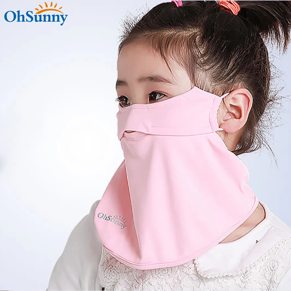 

Детские маски для лица OhSunny, летние маски для защиты от пыли и УФ-лучей, мягкие дышащие моющиеся твердые маски для лица UPF 50 +