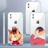 kenma kozume haikyuu anime phone case transparent soft for iphone 12 11 13 7 8 6 s plus x xs xr pro max mini