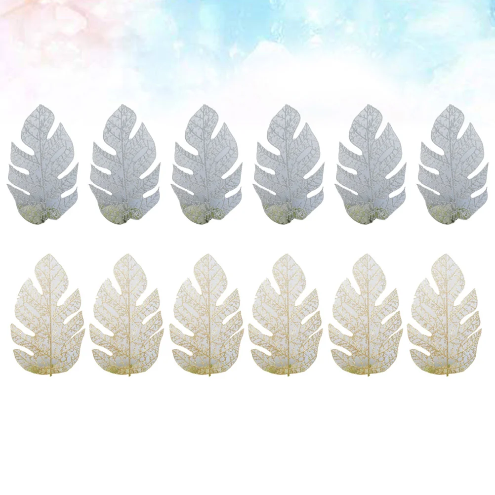 

12pcs Simulation Leaf Adornment Vivid Leaf Ornment for Banquet Home Bedroom