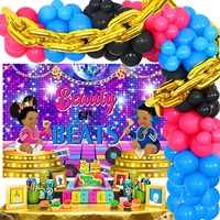 funmemoir hip hop beauty or beats gender reveal party decorations kit 80s 90s baby shower balloon garland arch kit backdrop