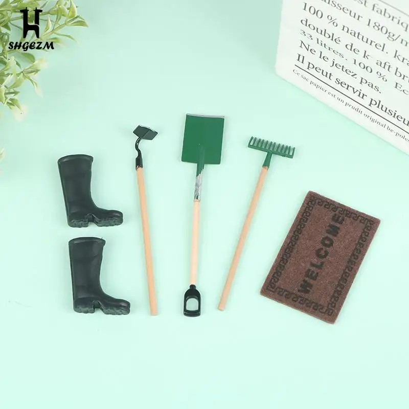 

5 шт./компл. 1:12 миниатюрные сапоги для кукольного домика сапоги Лопата-вилка сказочные садовые аксессуары мебель игрушки