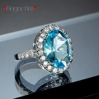 creative new ocean blue diamond ring engagement banquet anniversary luxury jewelry