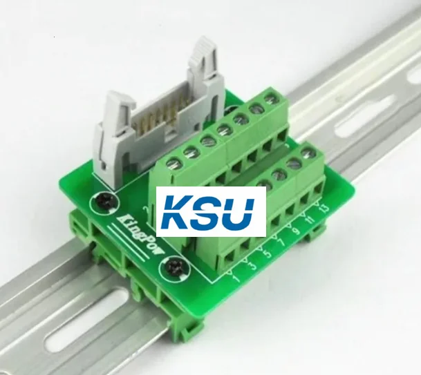 

IDC14Pin 2,45 мм IDC-14-контактный разъем «папа» на 14-контактный клеммный блок Адаптер коммутационной платы Релейные клеммы ПЛК Монтаж на DIN-рейку