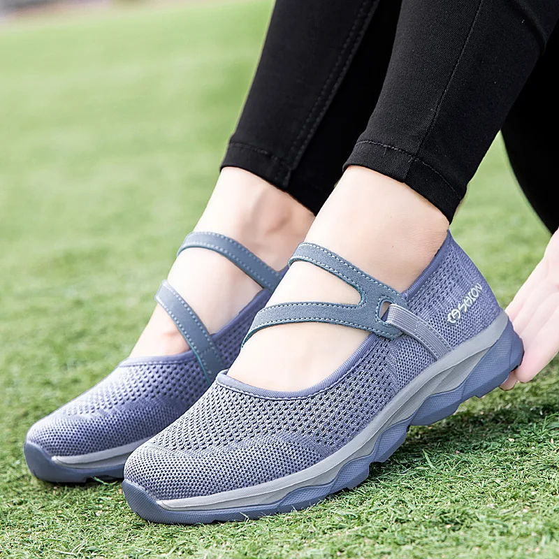 Womens Casual Walking Shoes Comfortable Breathable Mary Jane Shoes Breathable Lightweight Flatform Boat Shoe Mom Shoes Nurse