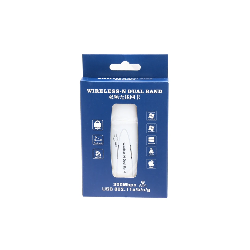 802.11N 300 Мбит/с двухдиапазонный беспроводной адаптер Lan 5 8 ГГц USB Wi-Fi Ralink RT3572 чипсет
