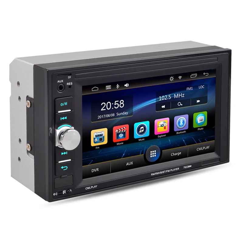 

Small Size Universal Car Radio 2 Din HD 6.2" Touch Screen BT FM ISO Power Aux Input MP5 Player SD USB Autoradio Stereo
