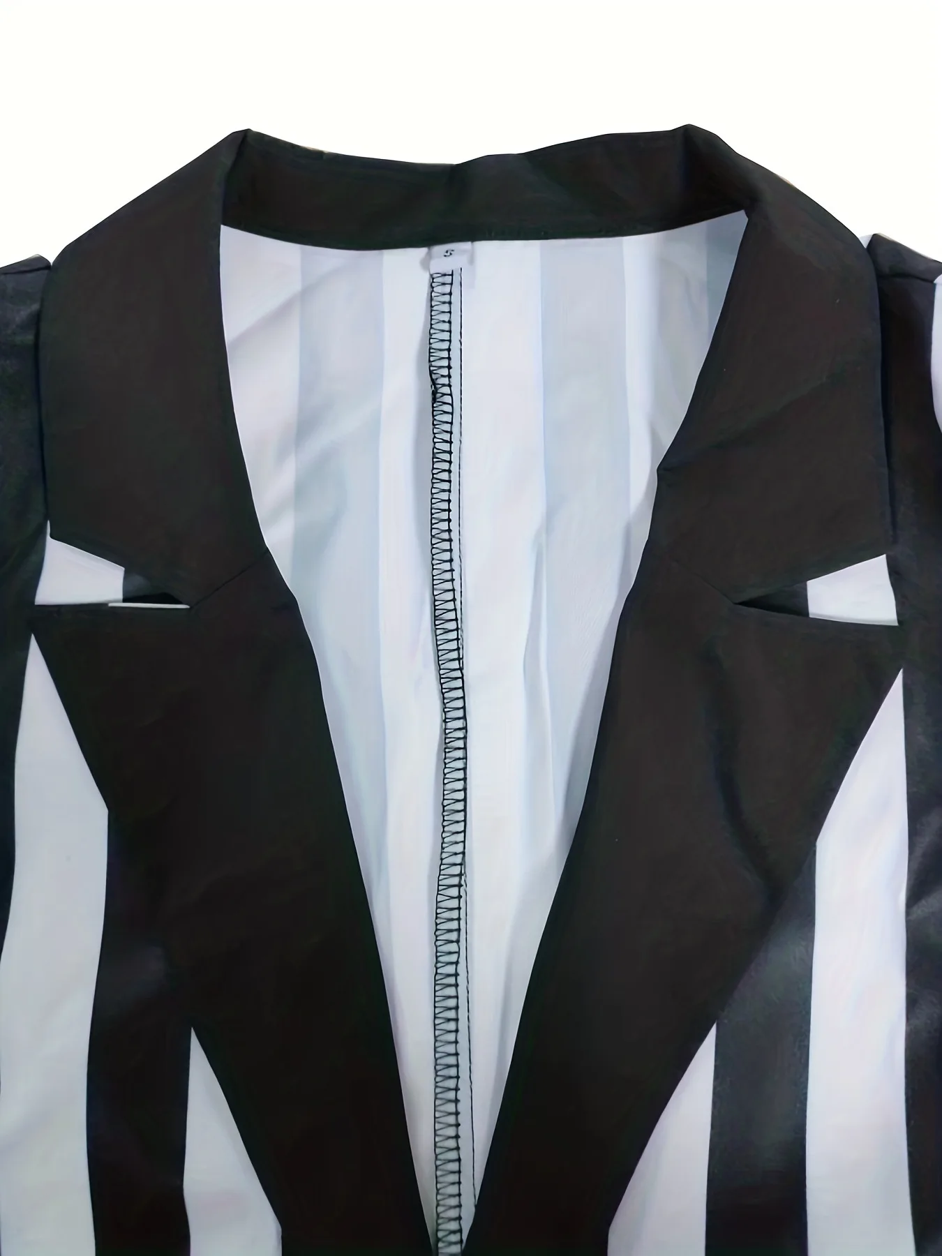 Женский однобортный пиджак Tonval винтажный в черно-белую полоску с отложным