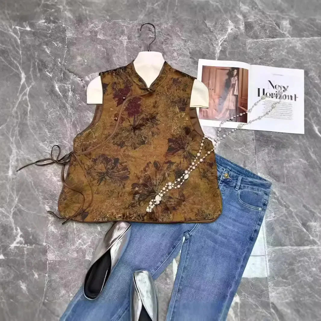 Nanfu оптовая продажа 2024 осенний новый стиль жаккардовый жилет из смеси волокна