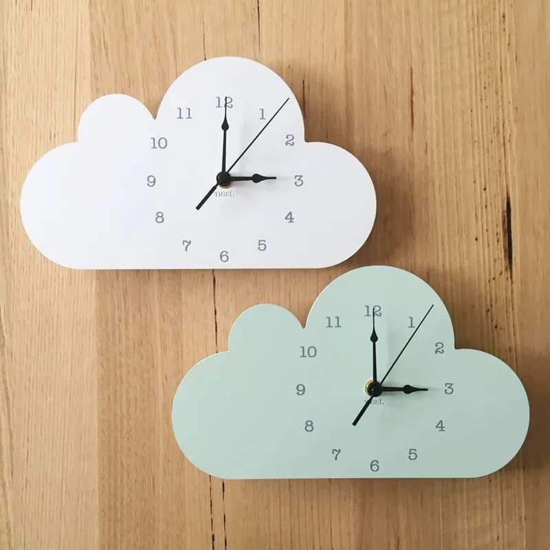 

Simple Wall Clock Cloud Shape Wall Stickers Fine Workmanship Silent Clock Mechanism Children's Room Accessories For Home Decor