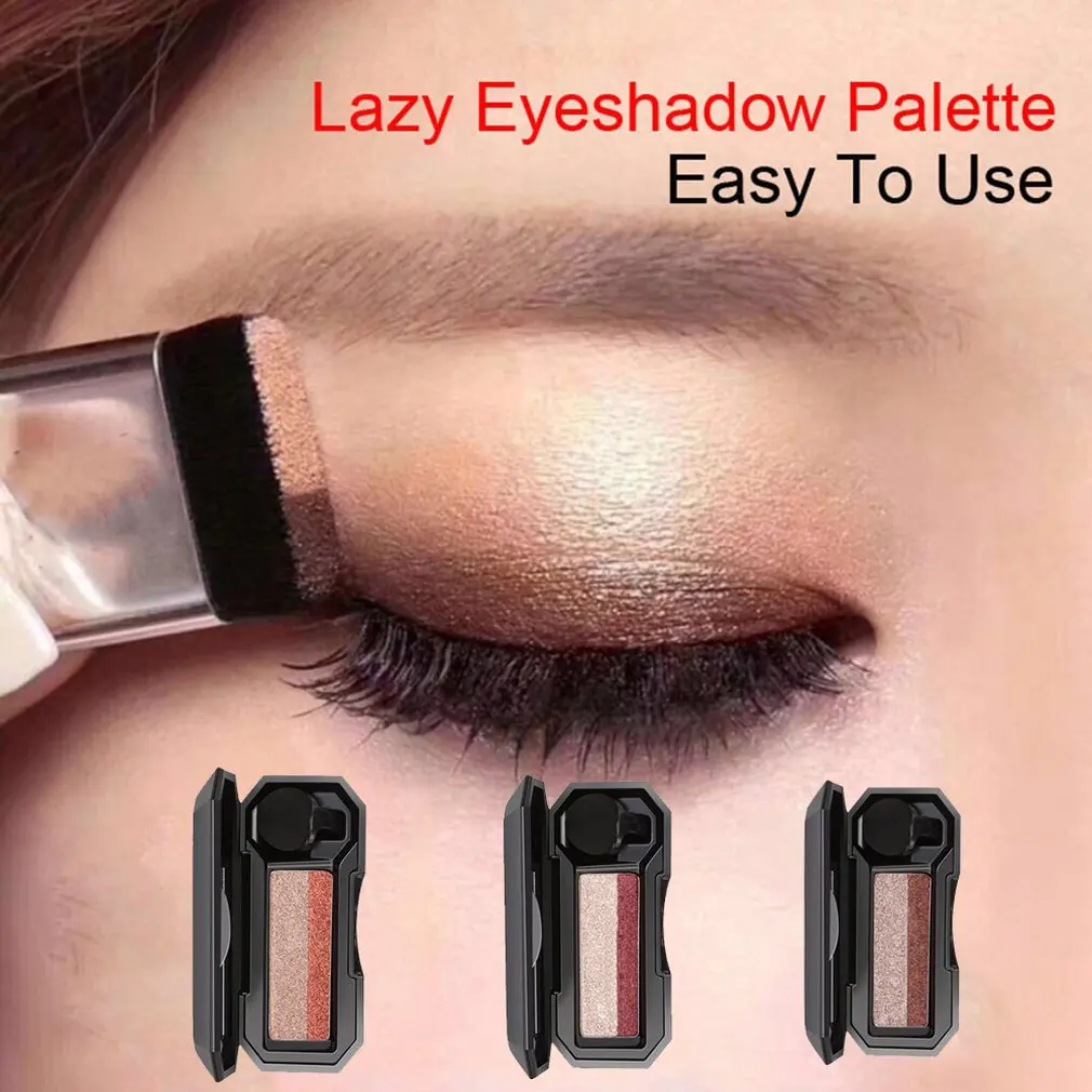 

Sdotter DNM Double Color Lazy Eyeshadow with Mirror Small Mushroom Head Eye Shadow Brush Women Waterproof Two-color Eye Makeup C