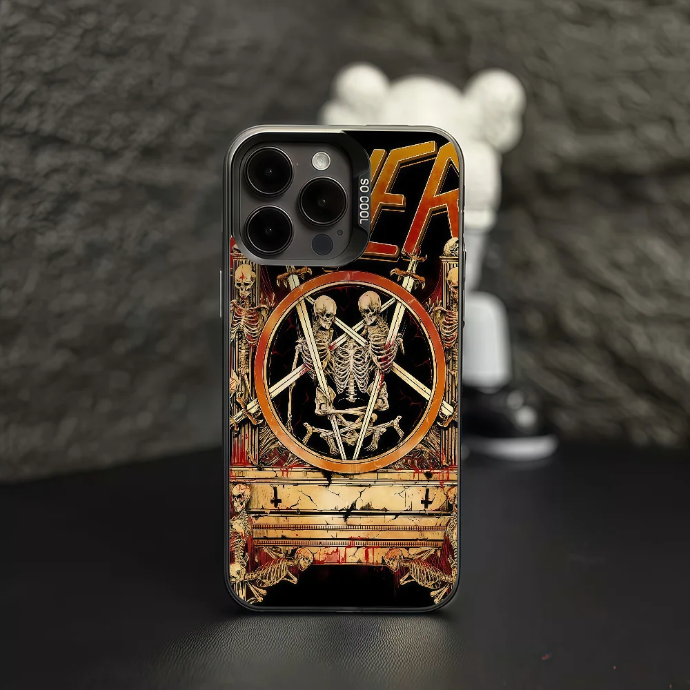 Фото Чехол для телефона Band S-Slayer для iPhone 12, 11, 13, 14, 15, 16, 17 Max Pro Plus Mini, защитный цветной чехол IMD №2