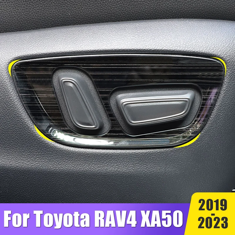

Car Seat Adjustment Button Switch Decorative Handle Cover Trim For Toyota RAV4 XA50 2019 2020 2021 2022 2023 Hybrid Car Styling