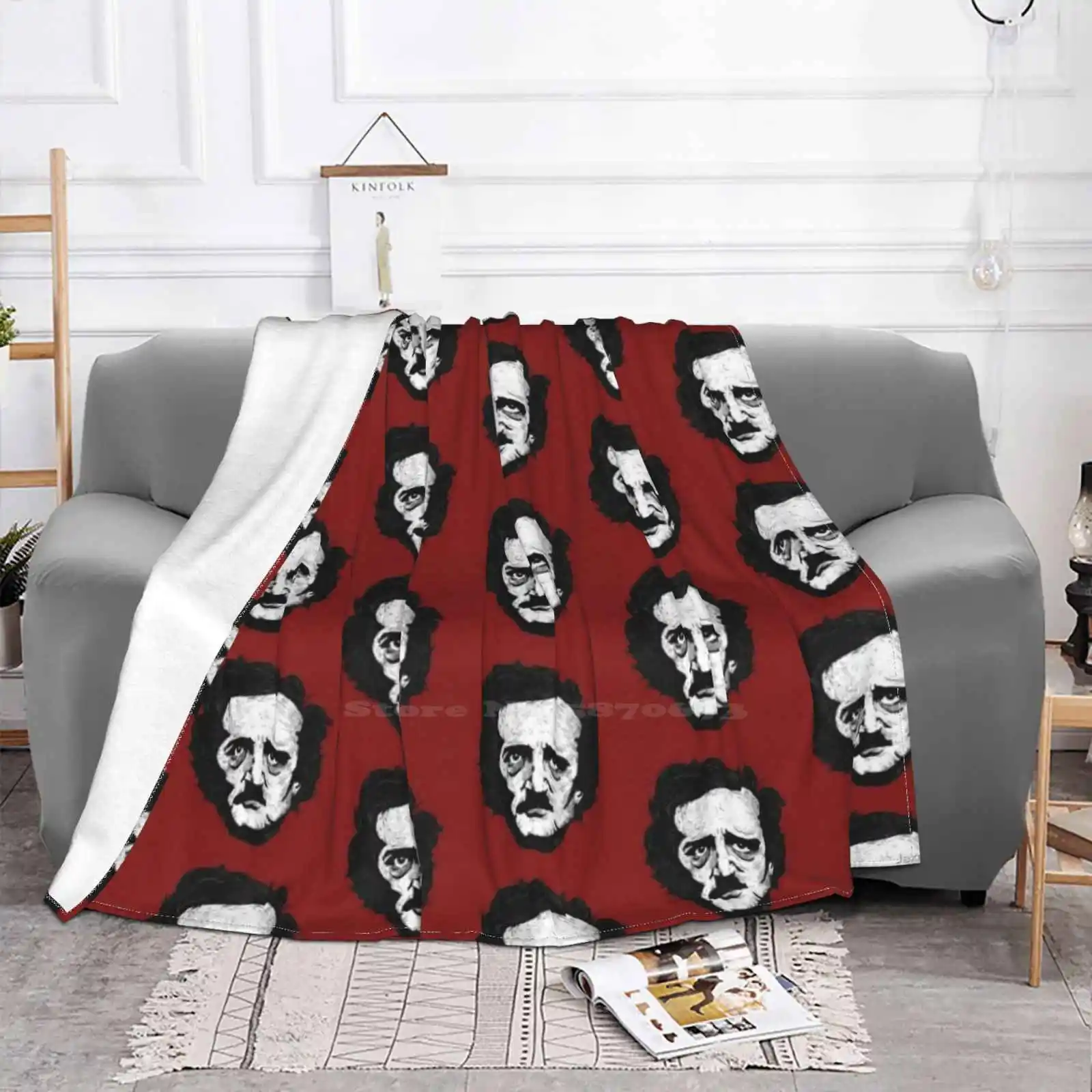 Edgar Allan Poe Fashion Soft Warm Throw Blanket Jake Smithies Edward Gorey Tim Burton Jakesmithies Madilloth Illustrated