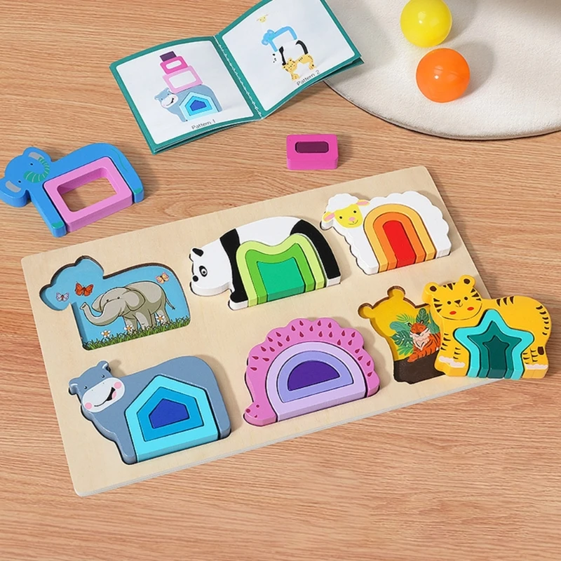 

Детская настольная игра в форме животных, цветной обучающий подарок, сенсорная игрушка, набор для обучения мелкой моторике