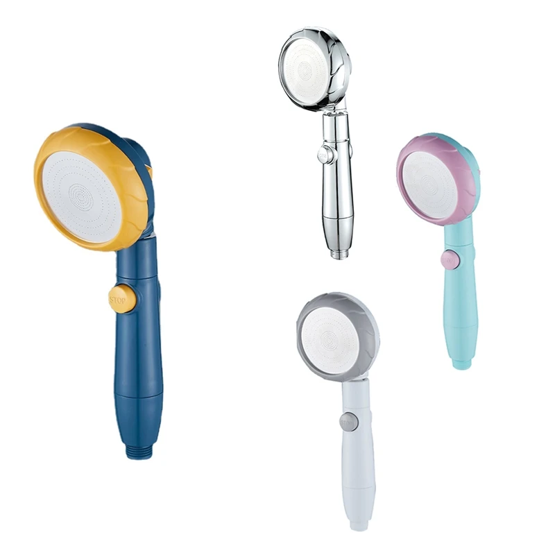 

AT14 360 Rotated Rainfall Shower Head 3 Modes Adjustable High Pressure Shower Head Water Saving Switch Button Shower