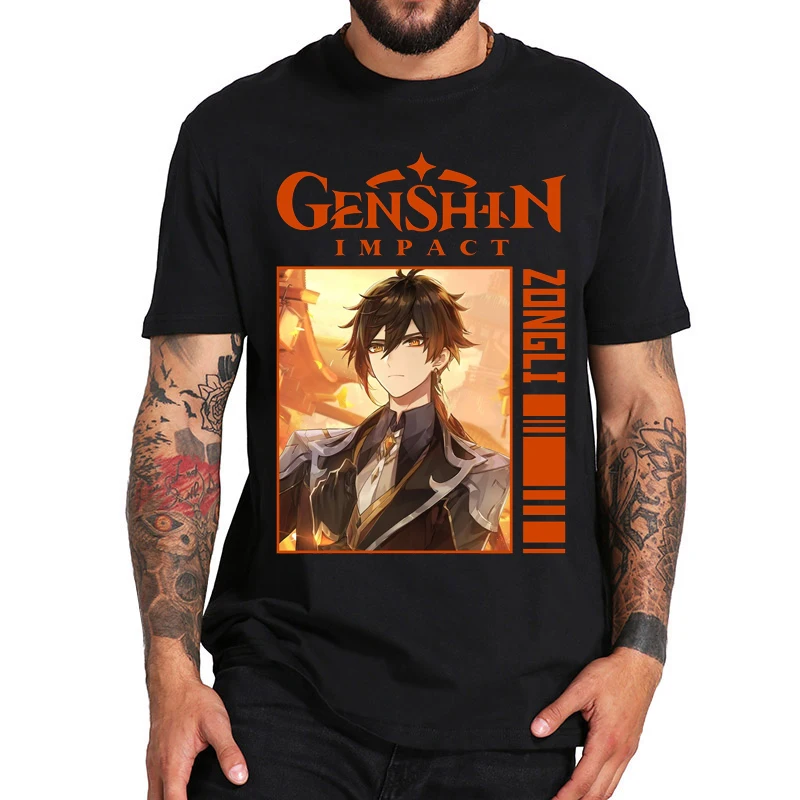 

genshin impact Tshirt unisex Casual Loose Tee Clothes Oversize Summer Crewneck Tops Simplicity
