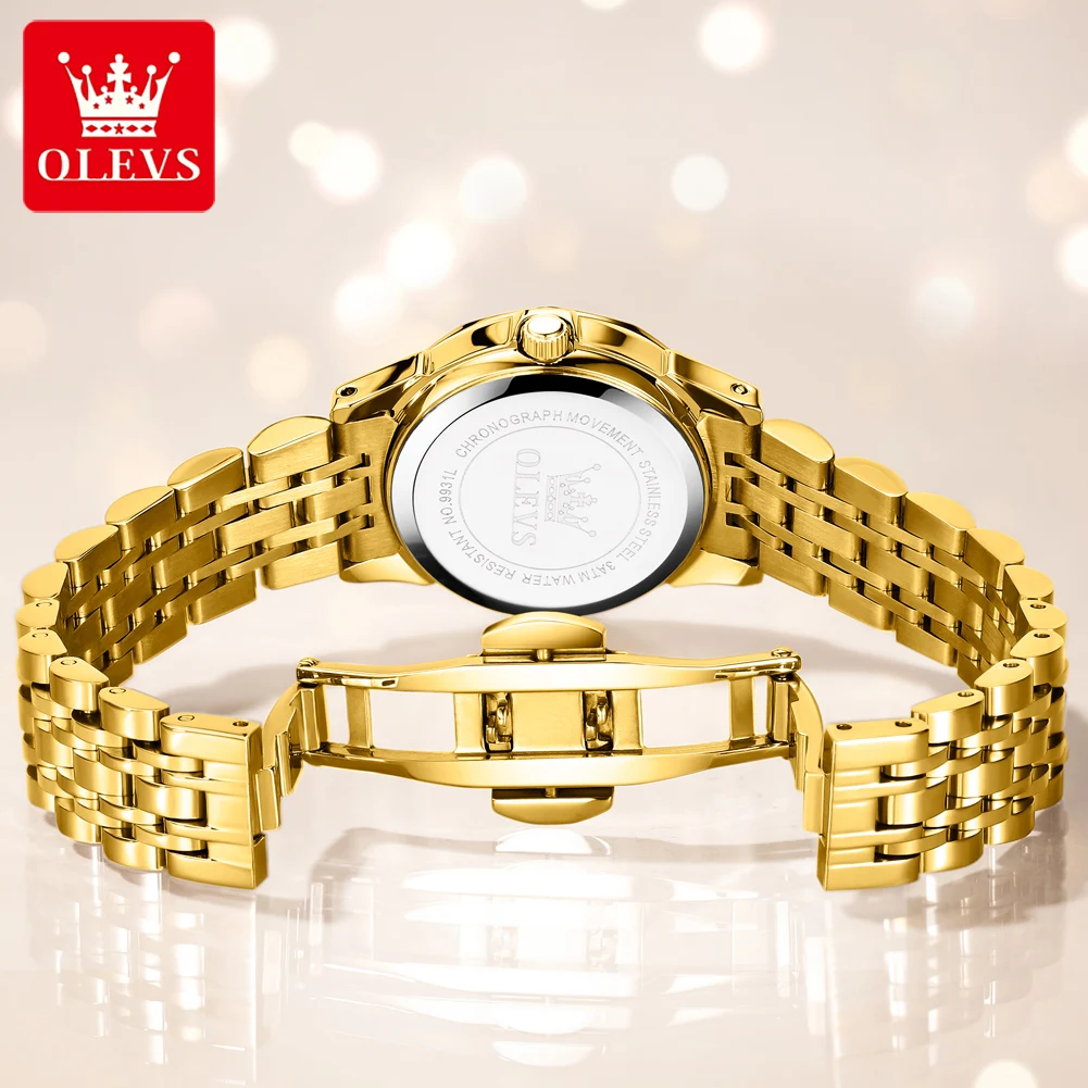 OLEVS Rhombus Mirror Watch for Women Luxury Brand Waterproof Stainless Steel Quartz Gold Female Wristwatches Montre Femme