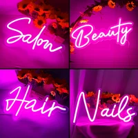 wholesale salon nails led neon sign lights beauty hair for open visual art bar pub wall hanging flexible lighting decoration