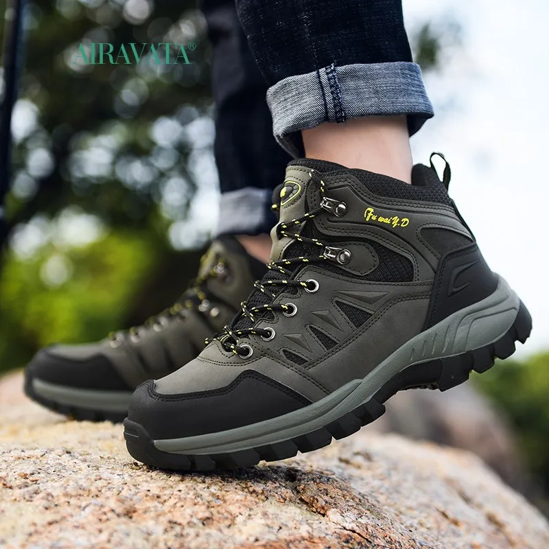 Man Woman Climbing Shoes Durable Waterproof Anti-Slip Hiking Shoes Trekking Boots Trail Camping Climbing Sneakers Size 36-47