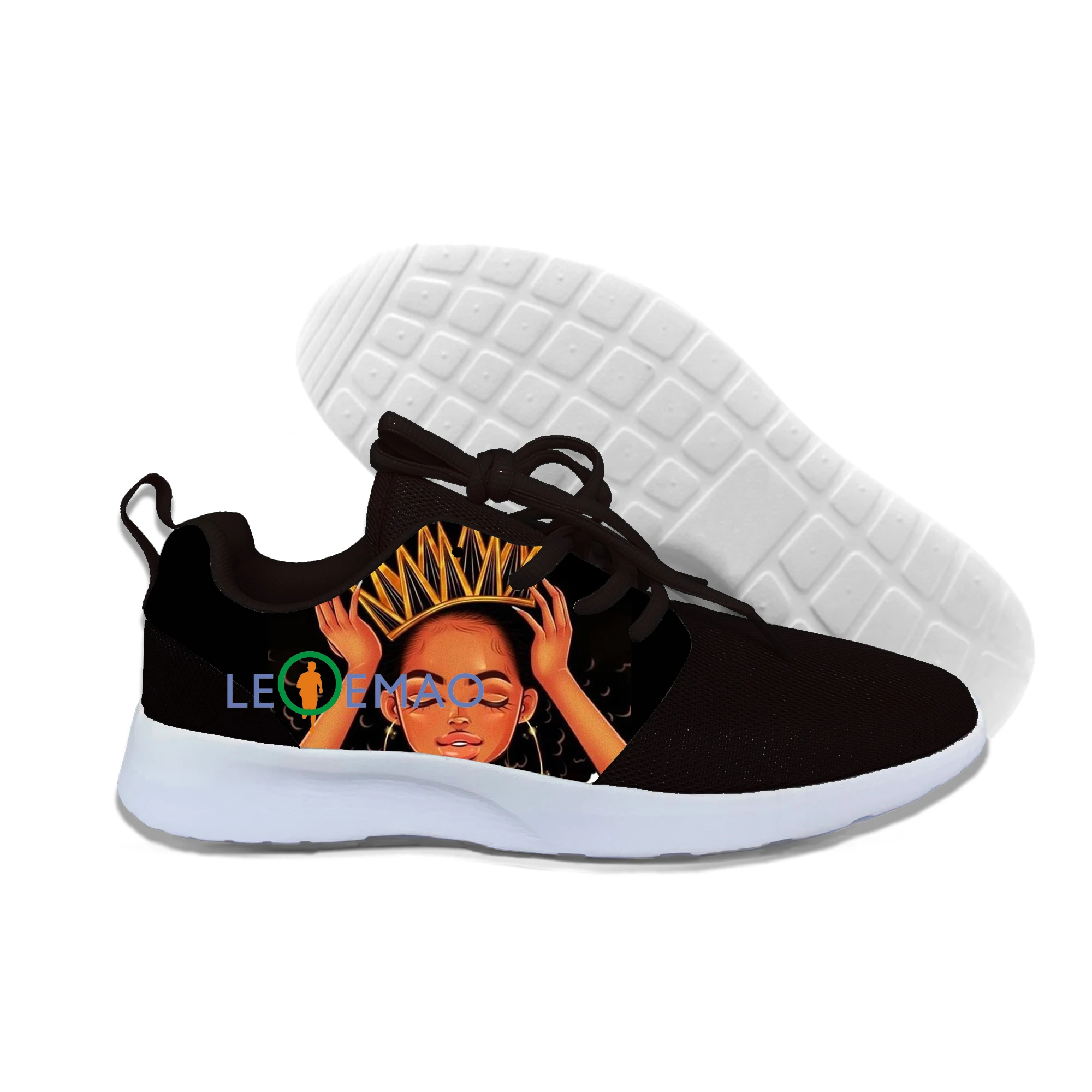

Free Running For Men Back To School Black Queen Art Girls Comfotable Jogging Walking Sports Athietic Breathable Sneakers
