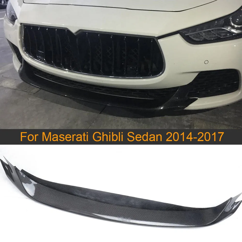

Спойлер для переднего бампера из углеродного волокна для Maserati ghiсот Седан 4 двери 2014-2017 автомобильный передний спойлер-разветвитель FRP черны...