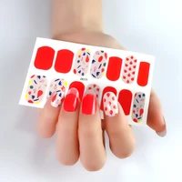 14 stickerssheet cute nail full sticker wave dot nail stickers patch back glue leopard print manicure sticker wearable nails