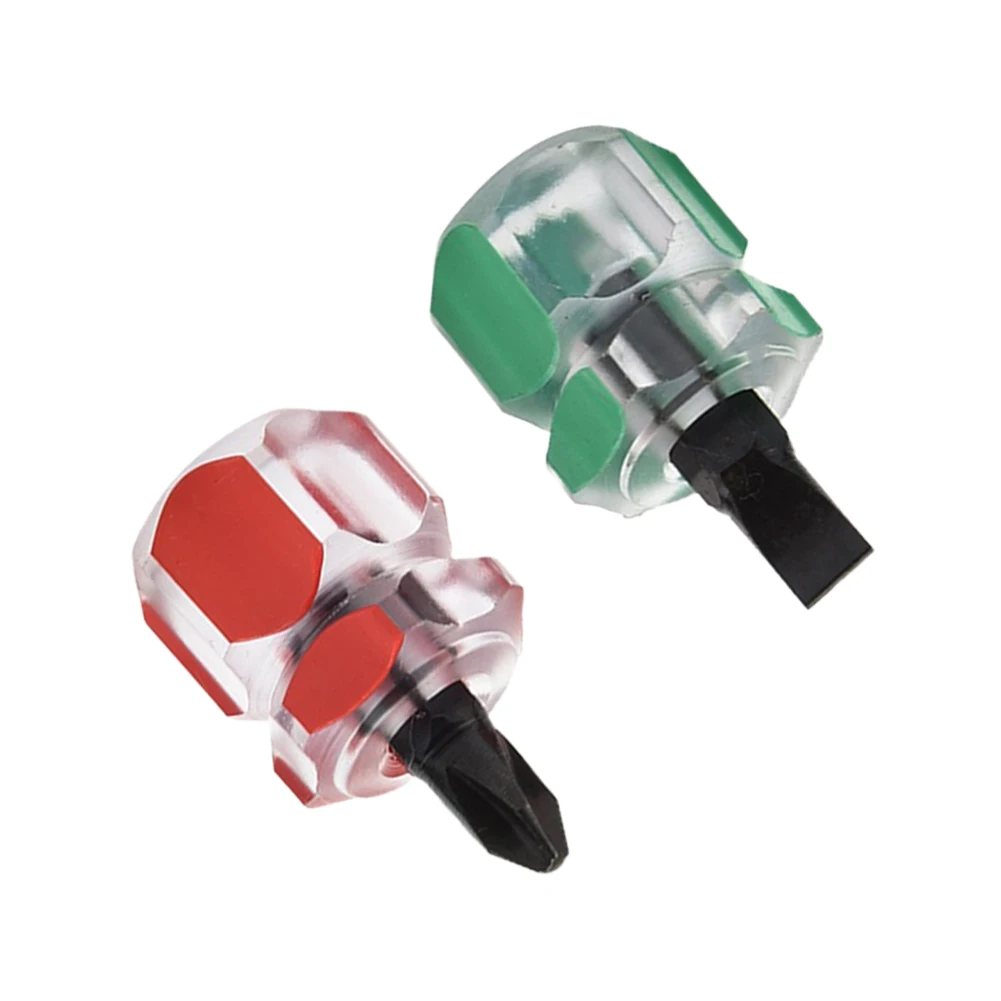 

2pcs Mini Screwdriver Kit Small Stubby Flat Head Cross-Head Screw Driver Portable Screwdrivers Repair Hand Tools