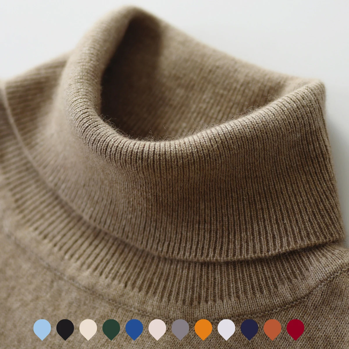 

2022 New Cashmere Turtleneck Men Sweater High-neck Autumn Winter Jersey Hombre Pull Solid Color Pullover Women Warm Clothes