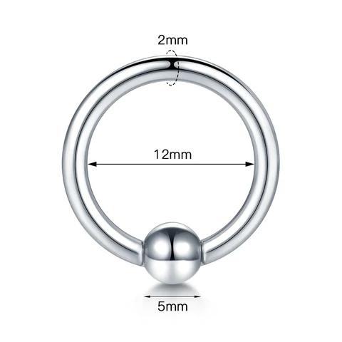 Кольцо из нержавеющей стали PiercingOnline 12g 00g