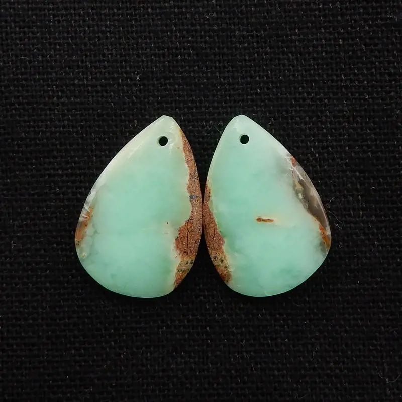 

Natural Stone Chrysoprase Water Droplet Earring Beads 22x15x4mm 4g Beuaty Jewelry Women Earrings Accessories