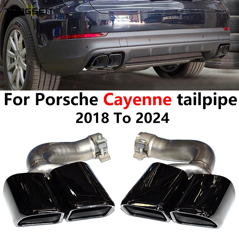 Для Porsche Cayenne 9Y0 2018–2024 обновленная выхлопная труба GTS круглая насадка с четырьмя