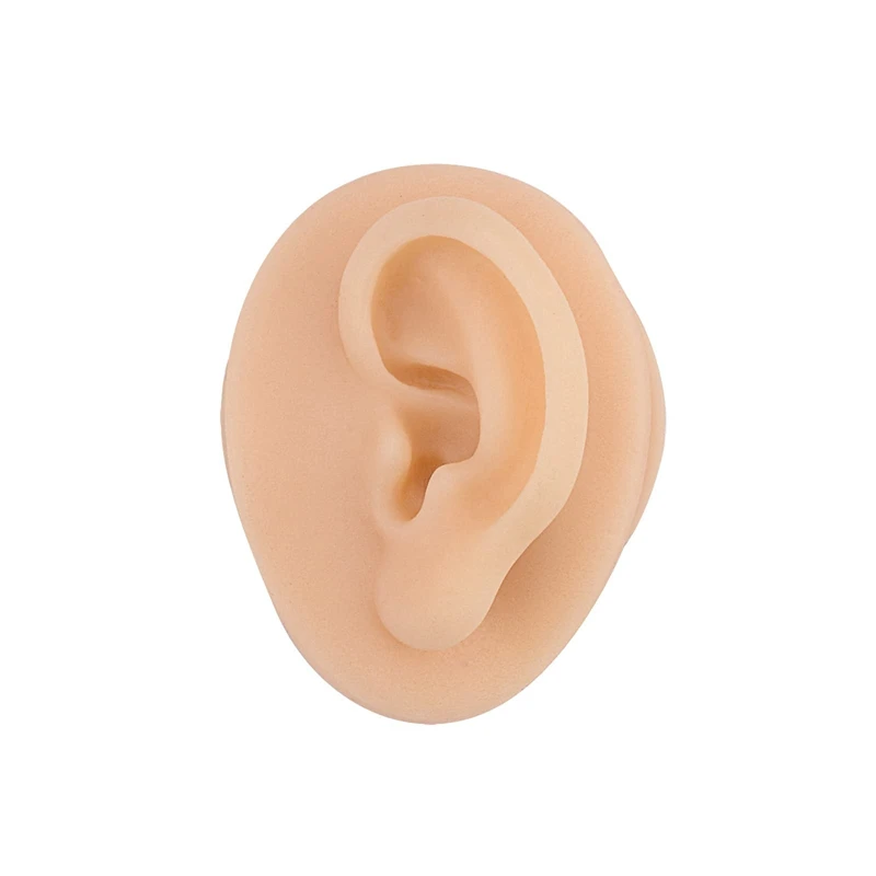 

Качественная мягкая силиконовая модель уха с акриловой подставкой, гибкая модель для практики пирсинга, резиновые уши для демонстрации ювелирных изделий