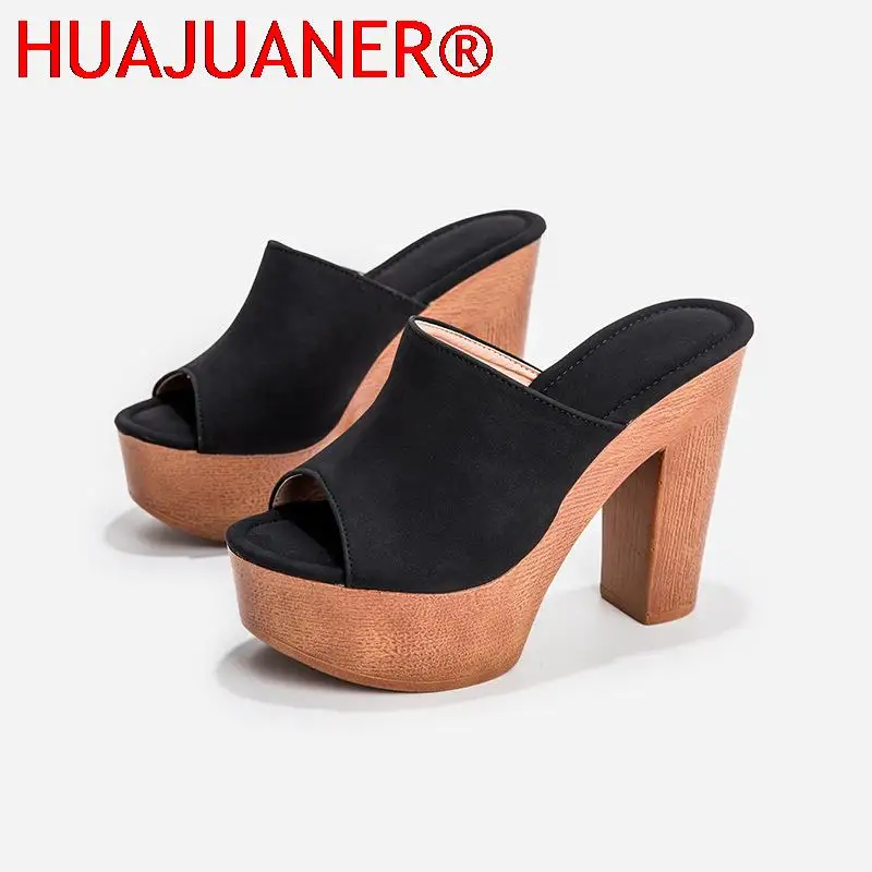 

Сандалии HUAJUANER женские на очень высоком каблуке, шлепанцы на платформе, сланцы, клоги, пикантные шлепанцы
