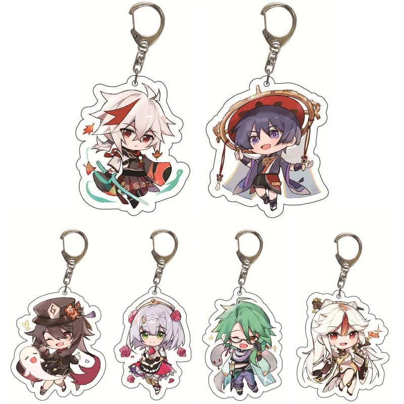 Аниме игра Genshin ударопрочный брелок мужские автомобильные брелоки для мужчин
