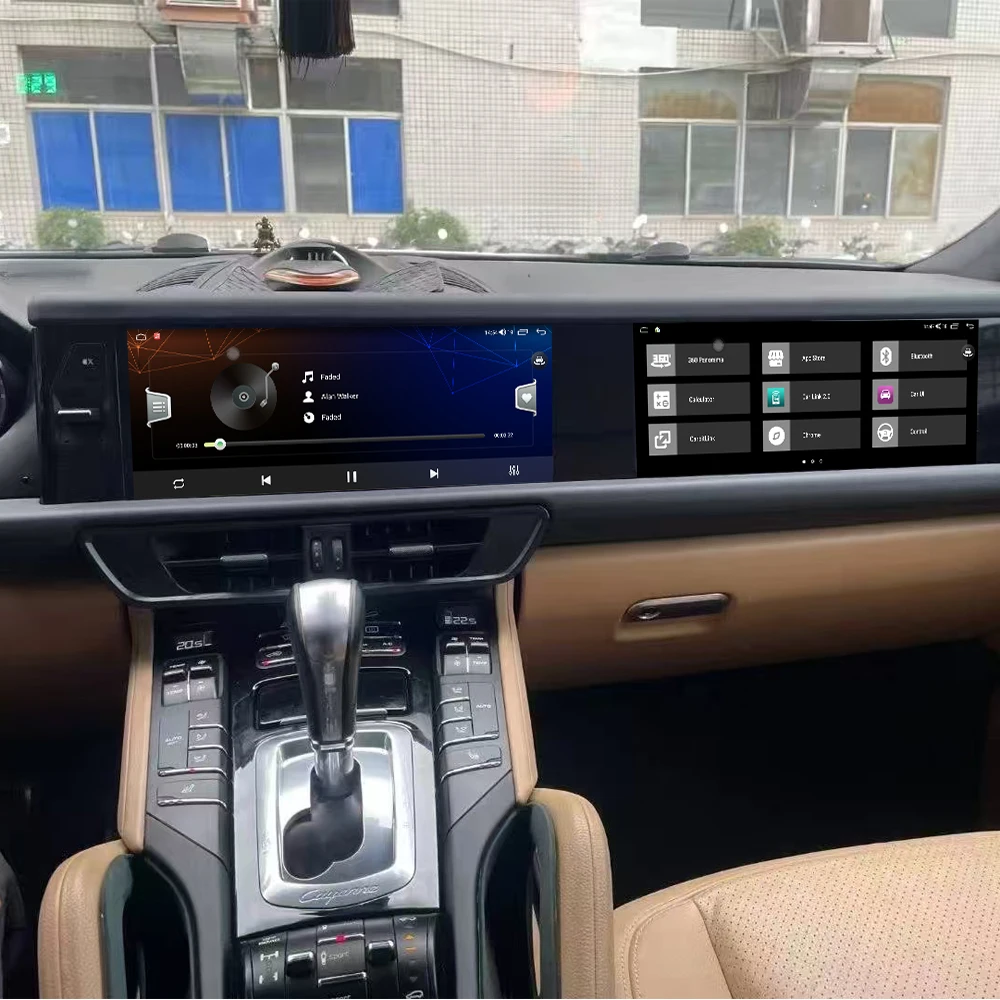 Фото 25-дюймовый двойной экран Carplay Android для Porsche Cayenne 2010-2017 UP, новый автомобильный радиоприемник, GPS-навигация, мультимедийный плеер, головное устройство №2