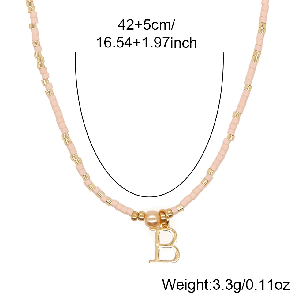 Go2boho Дизайн Крошечные бусы имитация жемчуга 26 букв стек цепи ручной работы 2024