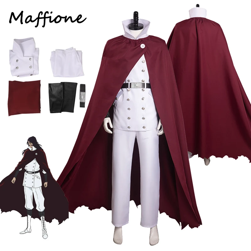 

Anime Bleach Thousand Year Blood War Yhwach Cosplay Costume Men Outfits Red Cloak Tops Pants Set Halloween Carnival Party Suit