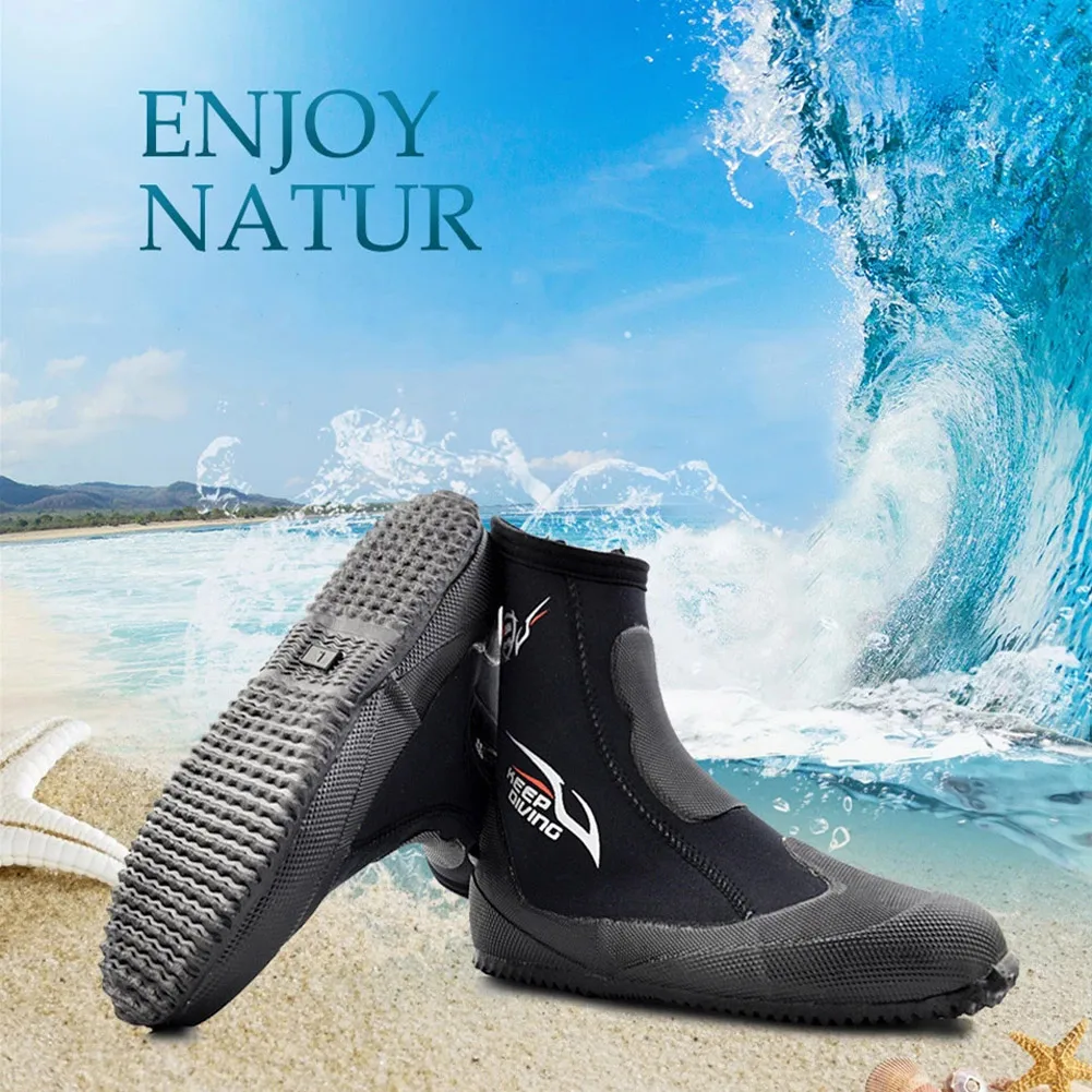 

5mm Scuba Dive Water Sport Snorkeling Fishing Zippers Boots Booties Shoes Diving Boots High Top Vulcanized Swimming Shoes