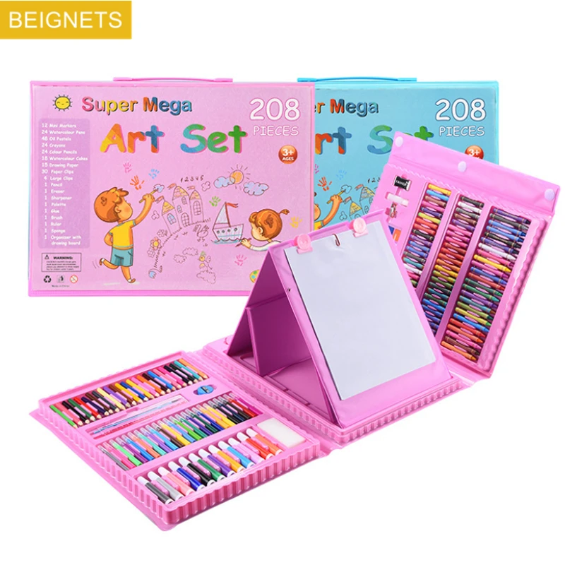 

Children Drawing Set Art Painting 42-208Pcs Watercolor Pencil Crayon Water Pen Drawing Board Educational Toys For Kids Gift