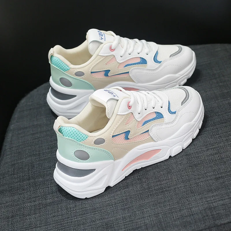 2023 New Sneakers Women Platform Flat Shoes Woman Shoes Green Casual Trainers Ladies Chunky Sneakers Women Vulcanize Shoes