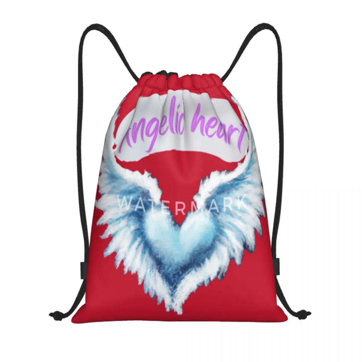 

Сумки на шнурке с милым сердцем и крыльями, рюкзак с регулируемыми лямками, застежка на шнурке для ежедневного хорошего подарка, разные стили