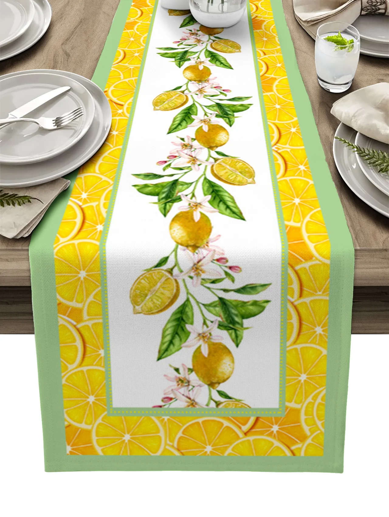 

Летняя скатерть с лимоном и цветами для гостиной, кухни, домашняя скатерть, модная уличная подстилка для вечерние ринки и свадьбы