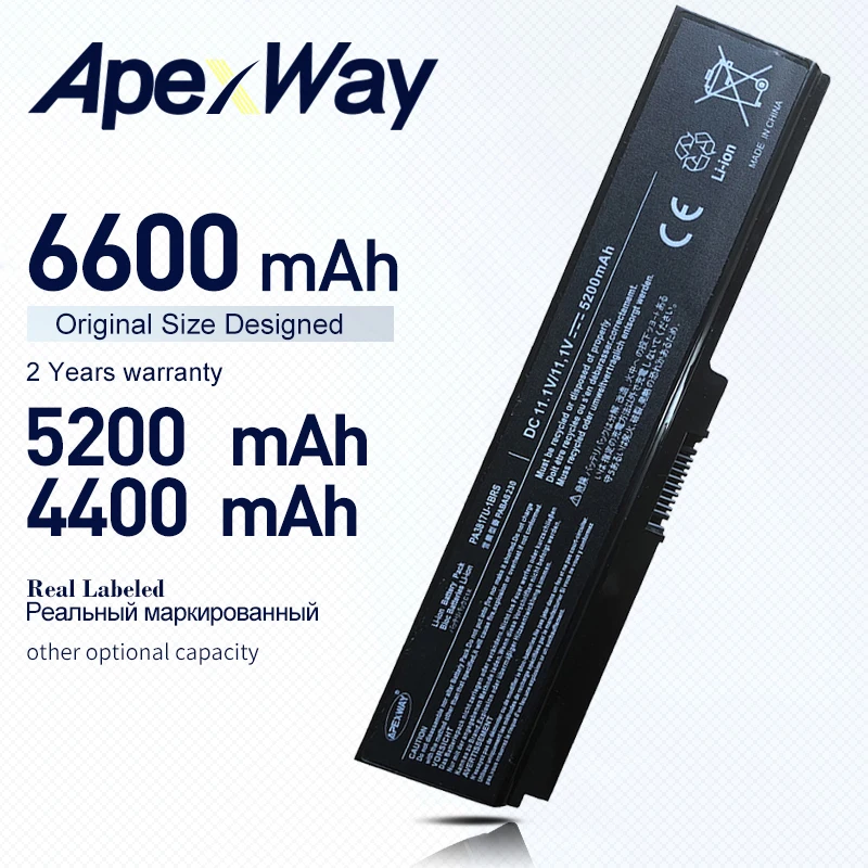 

Apexway Toshiba Notebook Battery Satellite A660 C640 C650 C655 C660 L510 L630 L640 L650 U400 PA3817U-1BRS PA3816U-1BAS