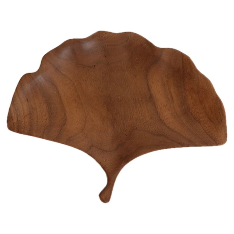

Household Black Walnut Wooden Kitchen Trays Country Style Hand-Carved Leaf Disc Originality Woodiness Tray