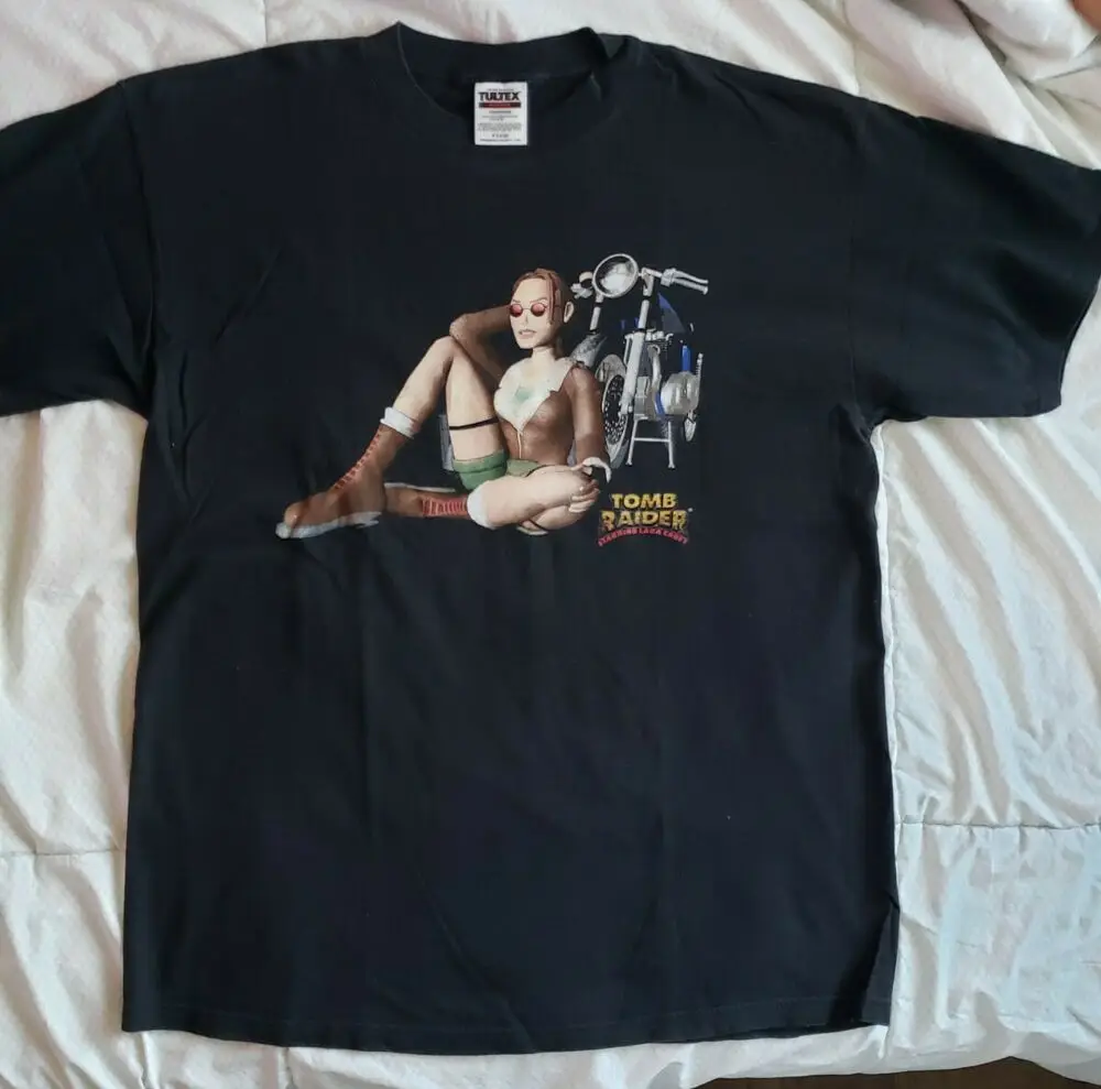 Винтажная рубашка для видеоигр с принтом гробницы талтекс |