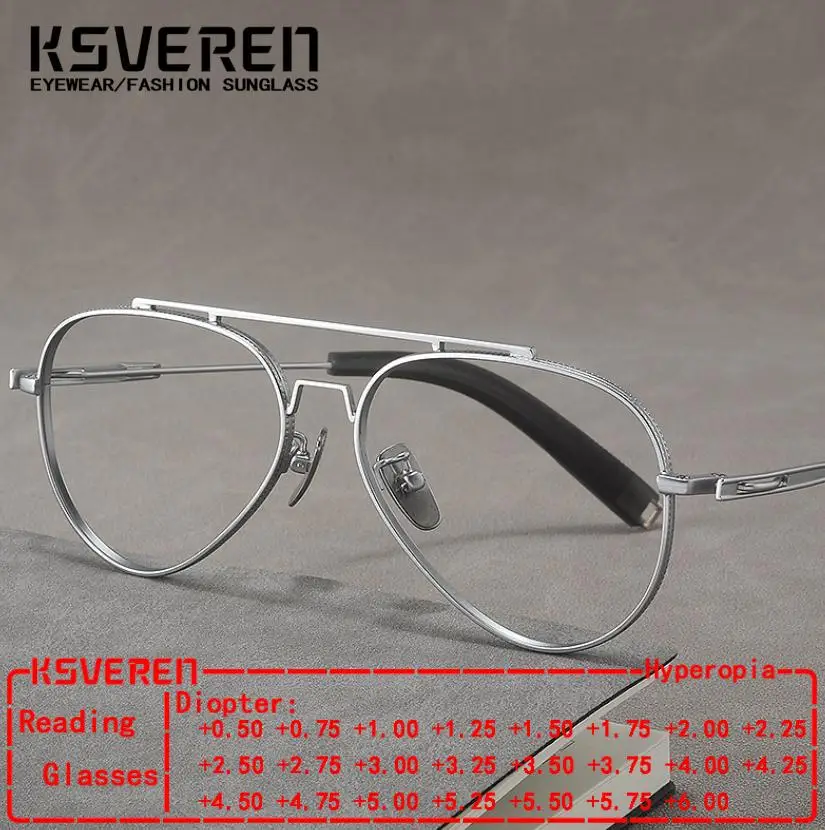 2024 новые модные очки-авиаторы винтажные титановые очки для чтения роскошная