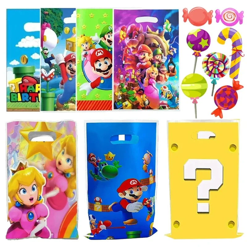 Фото Подарочные коробки Marios 10 Styles Candy, подарочные пакеты Peach Princess для вечеринок, игрушки Mario Bros, подарочные пакеты для дня рождения, украшения для вечеринок №4